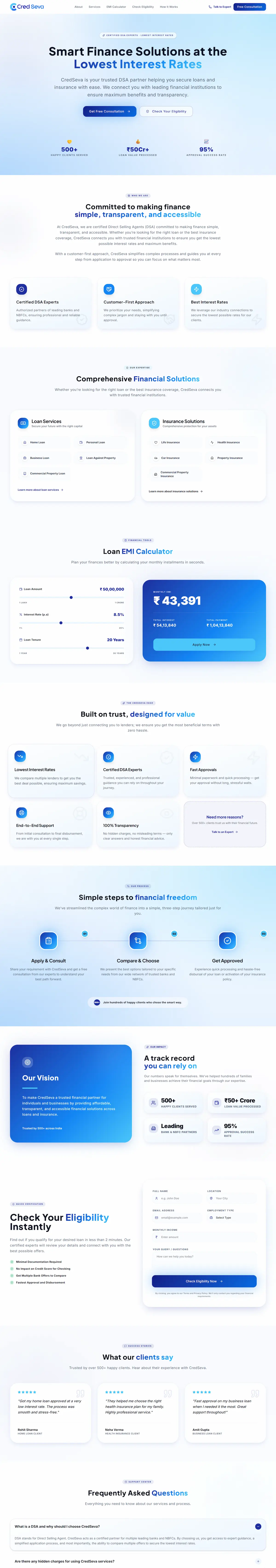 CredSeva Website Screenshot